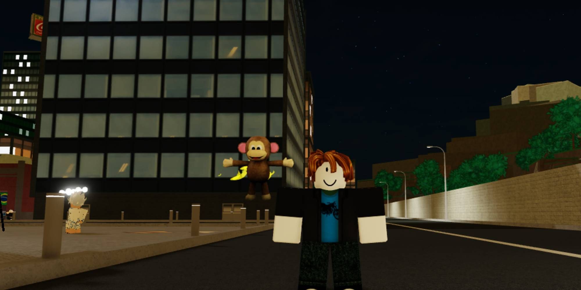 A Roblox player standing on the spawning street in Project Baki.