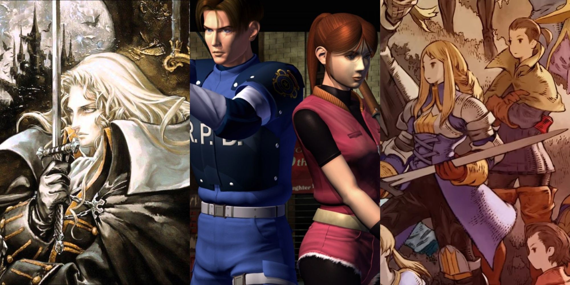 Alucard Castlevania, Leon Kennedy and Claire Redfield Resident Evil, Final fantasy Tactics characters