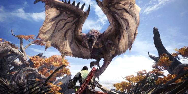 Rathalos spreads his wings and roars