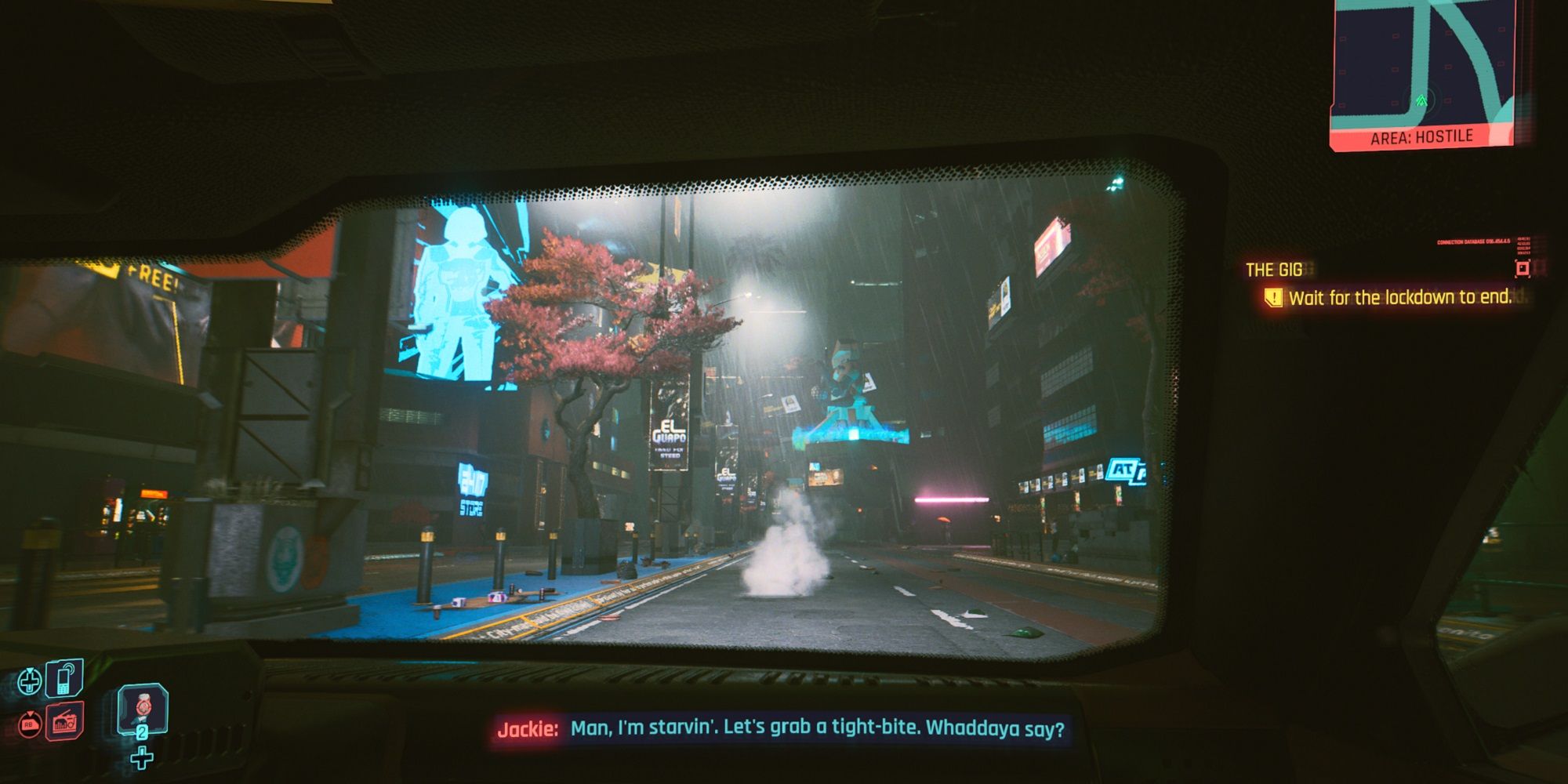 riding in a car in cyberpunk 2077
