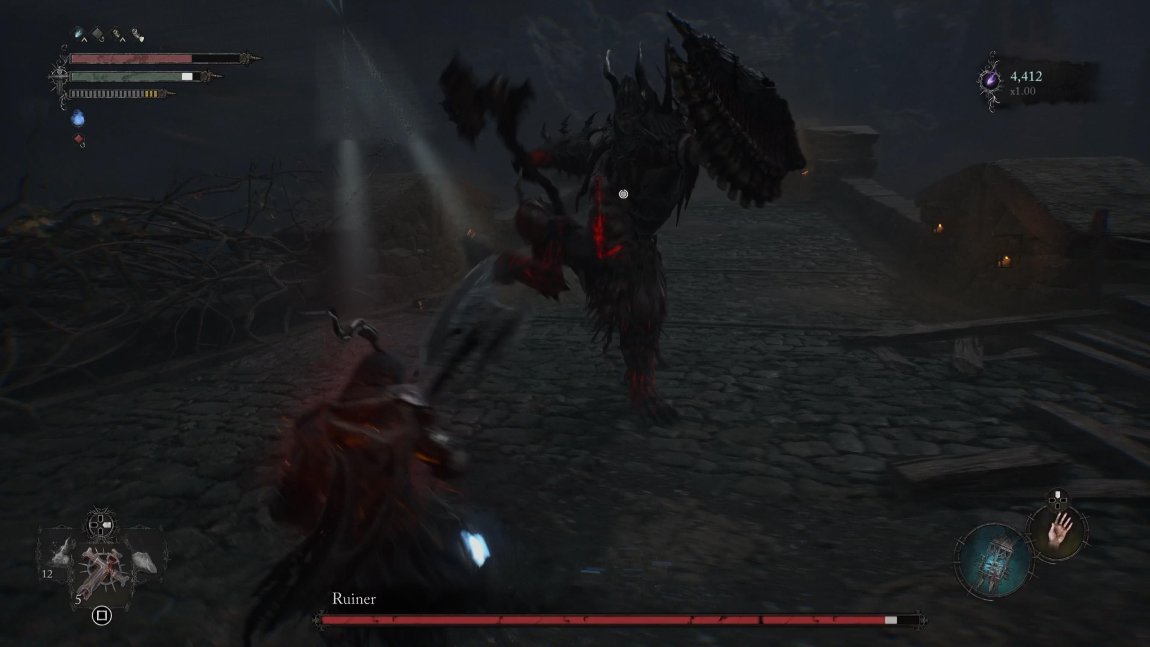 Ruiner Boss foot slam attack in Lords of the Fallen