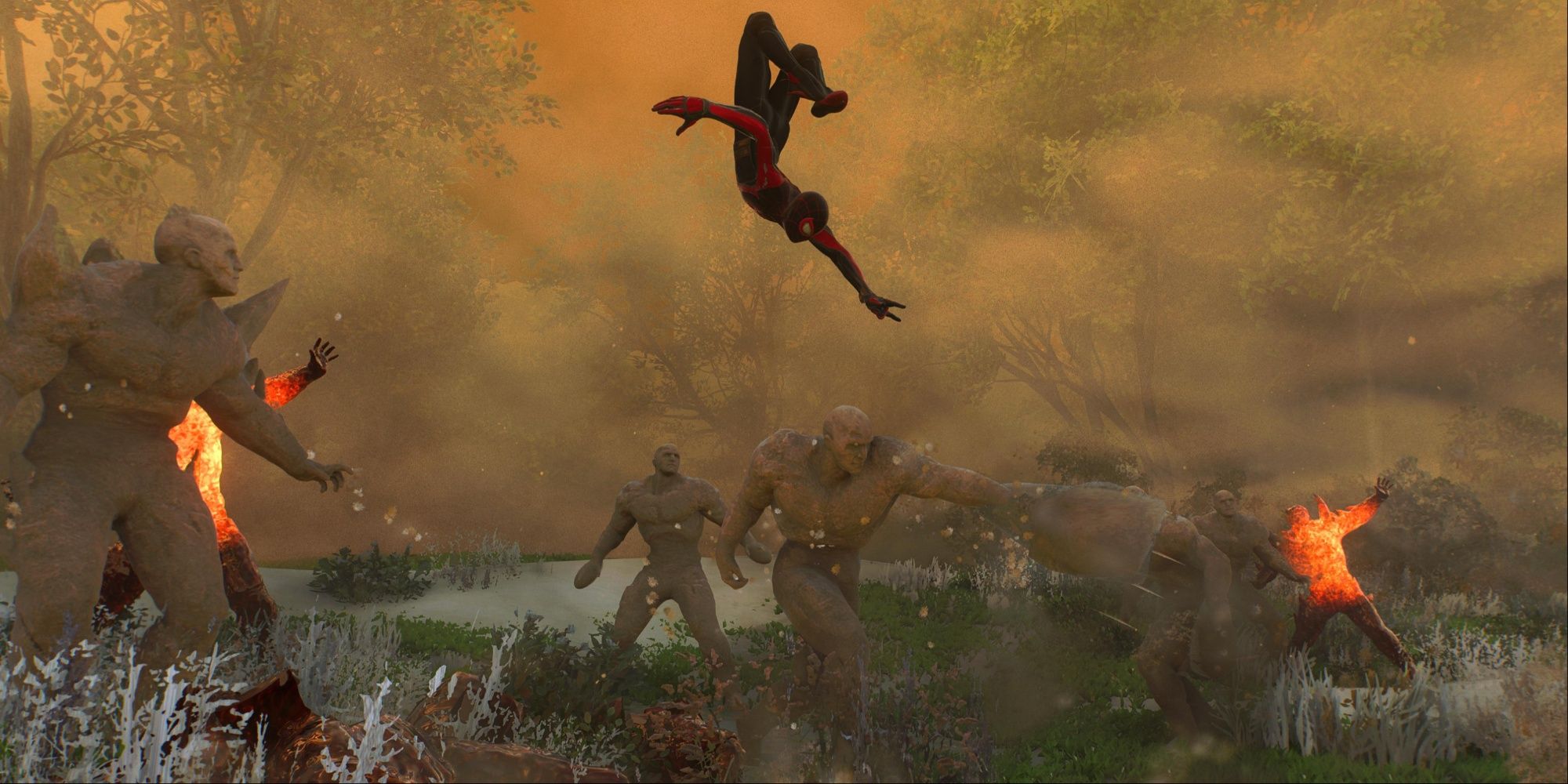 Miles fighting Sandman's Minions in Marvel's Spider-Man 2