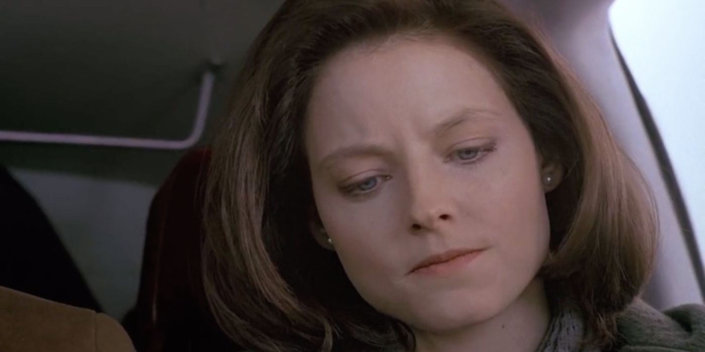 Silence of the Lambs Jodie Foster looks down