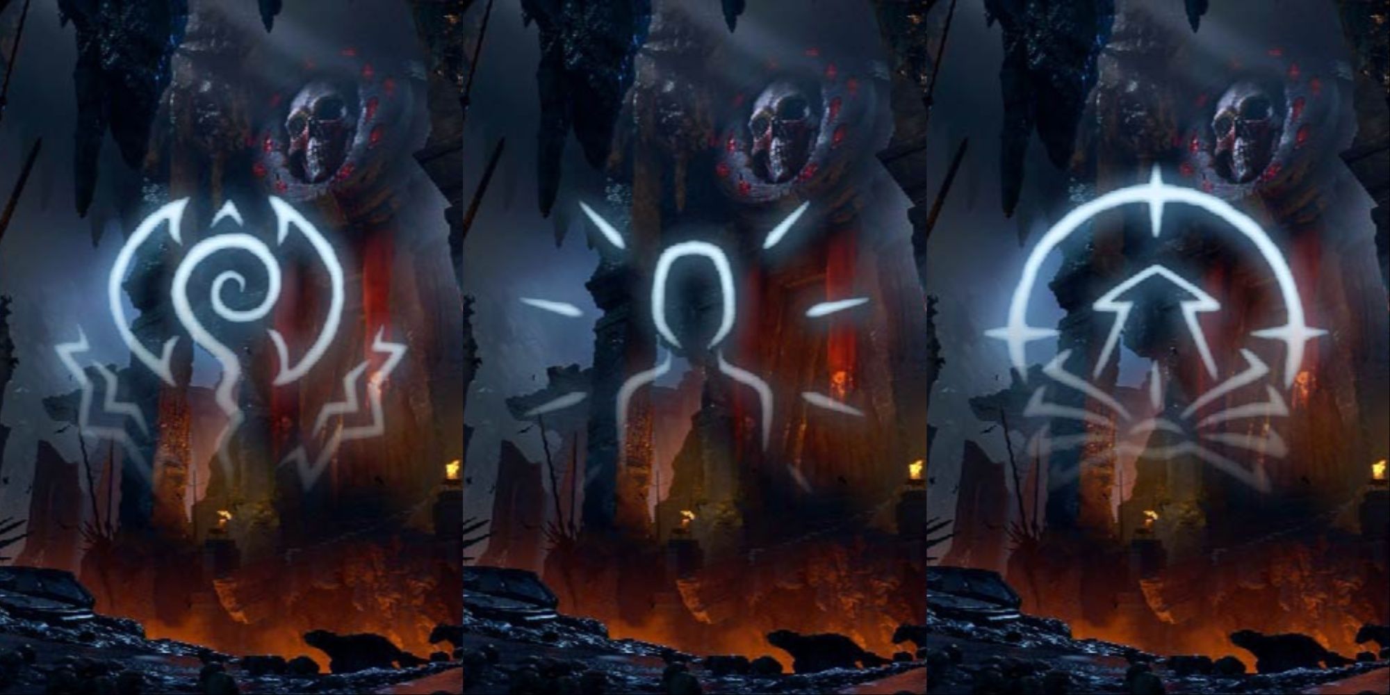 The icons for War Caster, Ability Improvement, and Spell Sniper, from Baldur's Gate 3