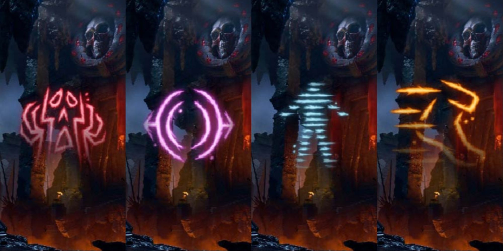 The icons for Feat, Silence, Invisibility, and Haste, from Baldur's Gate 3