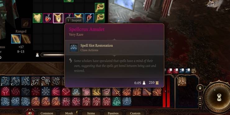 in game description of the spellcrux amulet in baldur's gate 3