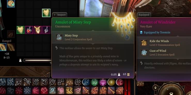 in game description of the amulet of misty step in baldur's gate 3