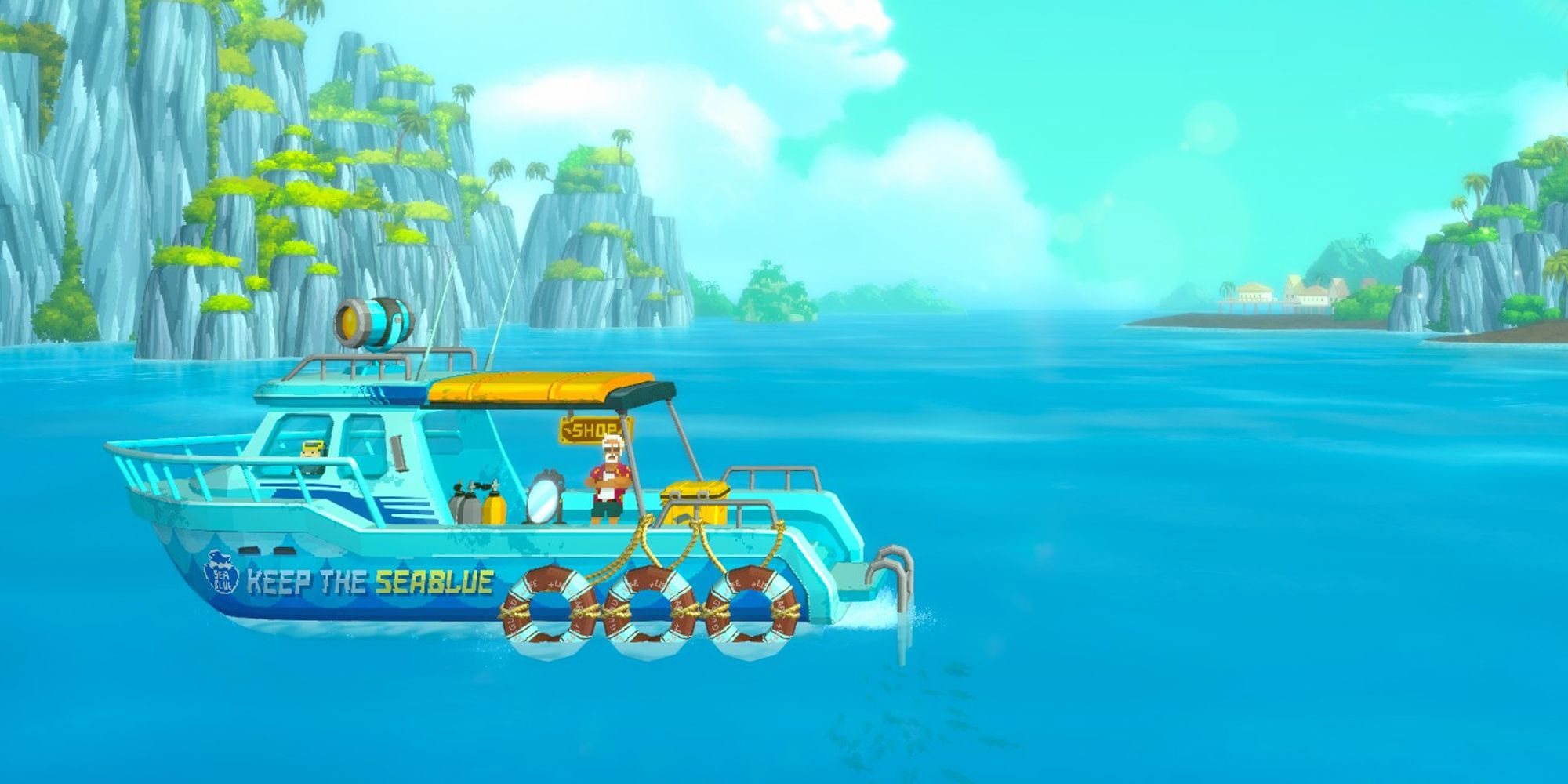 The boat in Dave the Diver with the Sea Blue skin.