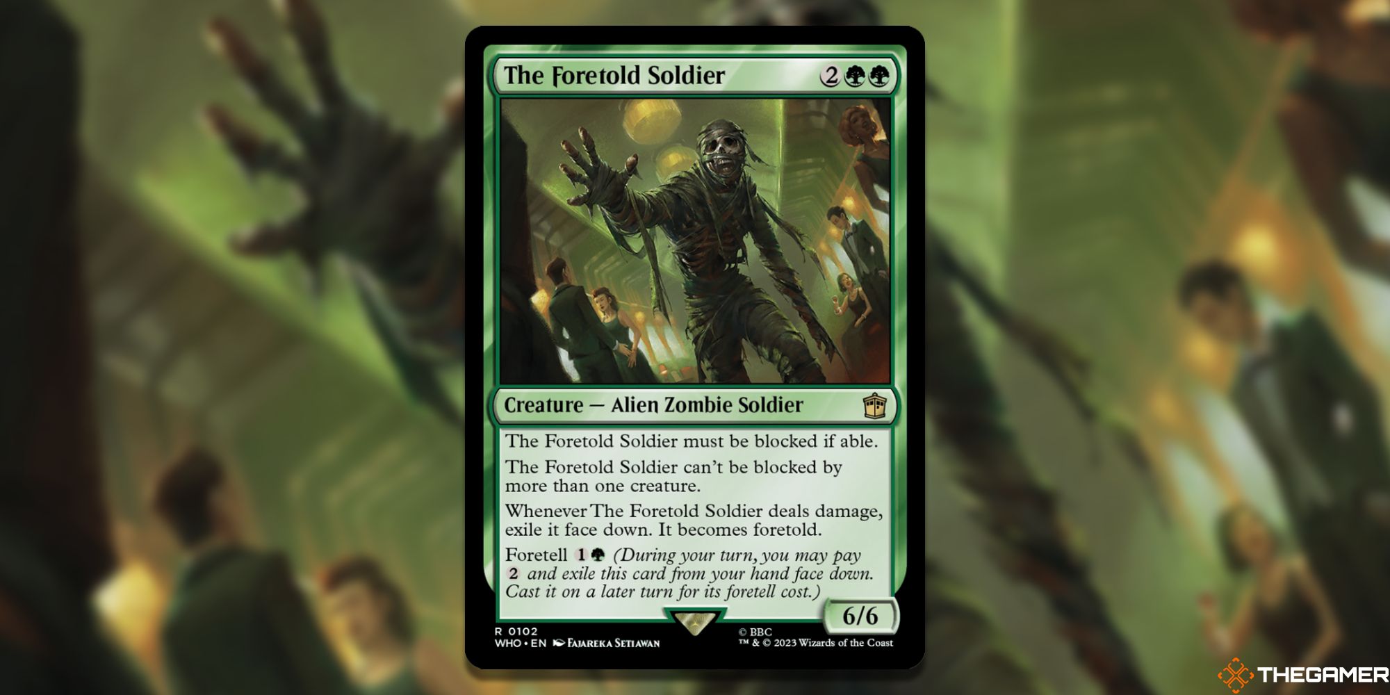 The Best Green Cards In Universes Beyond Doctor Who In MTG   The Foretold Soldier By Fajareka Setiawan 