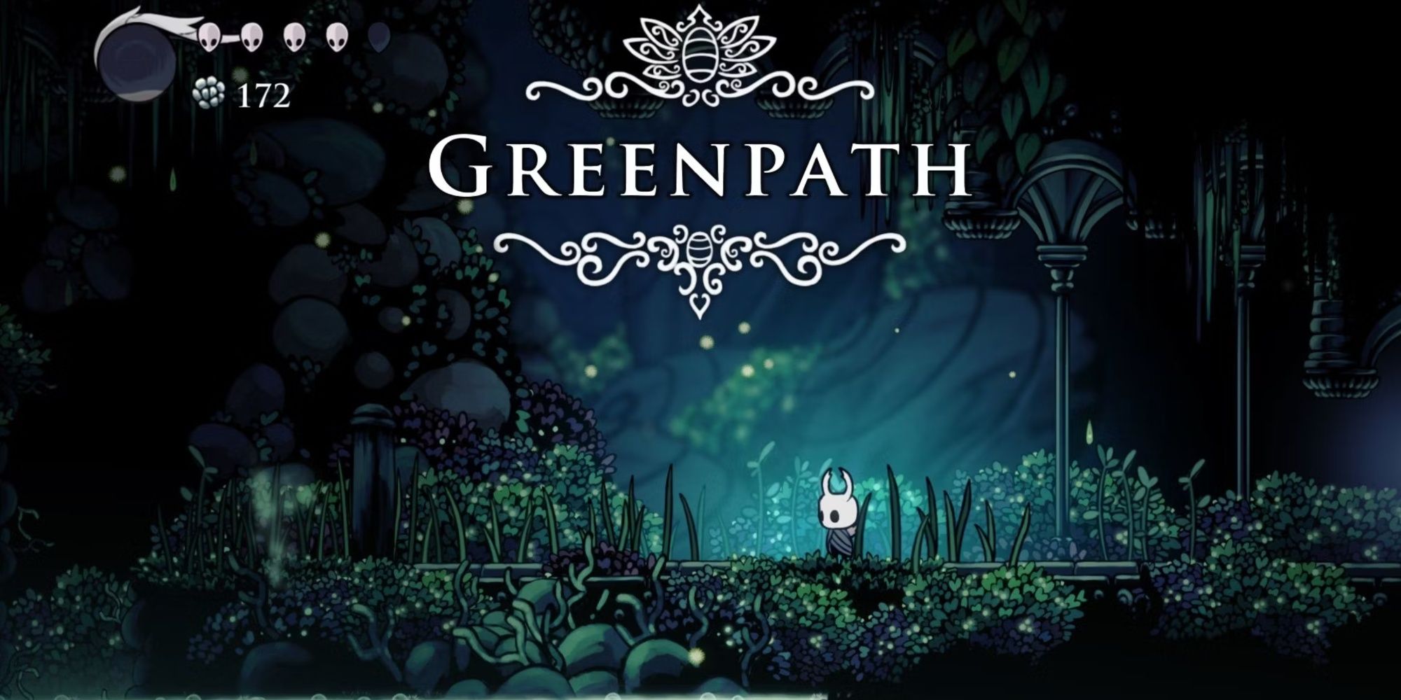 The Knight in Greenpath in Hollow Knight