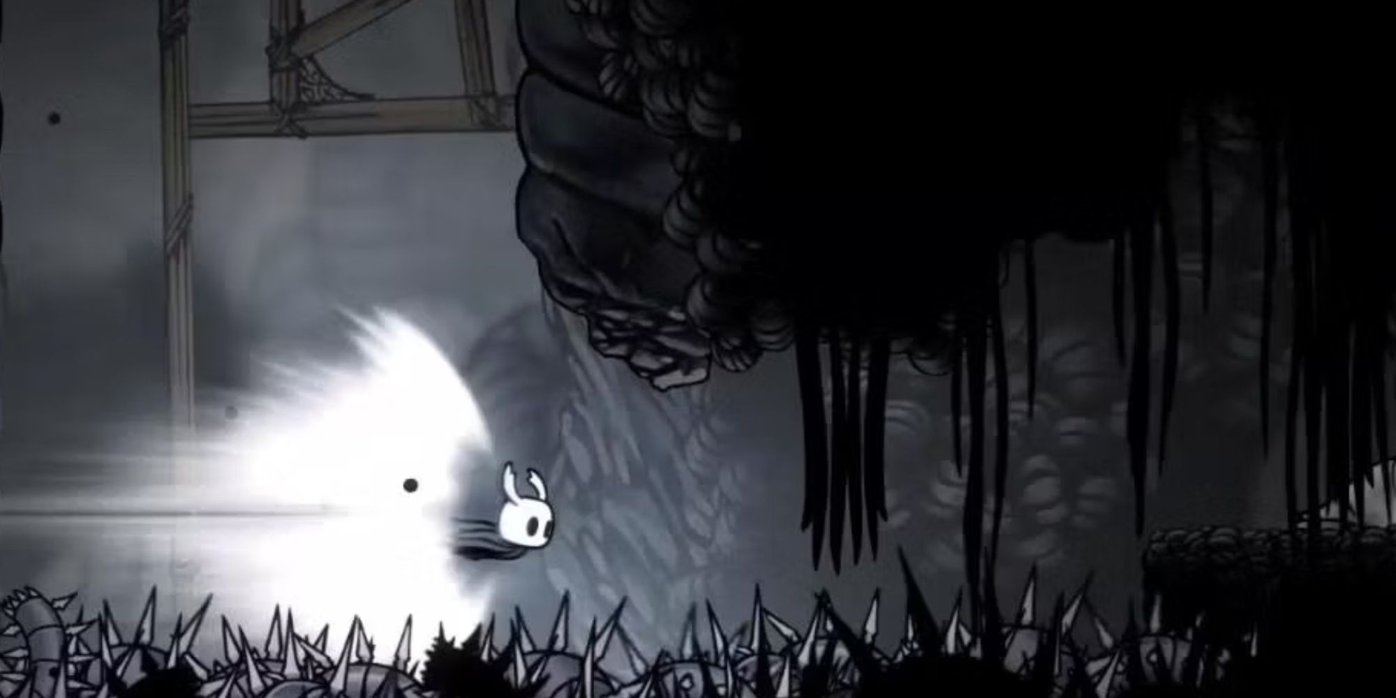The Knight in the Ancient Basin in Hollow Knight