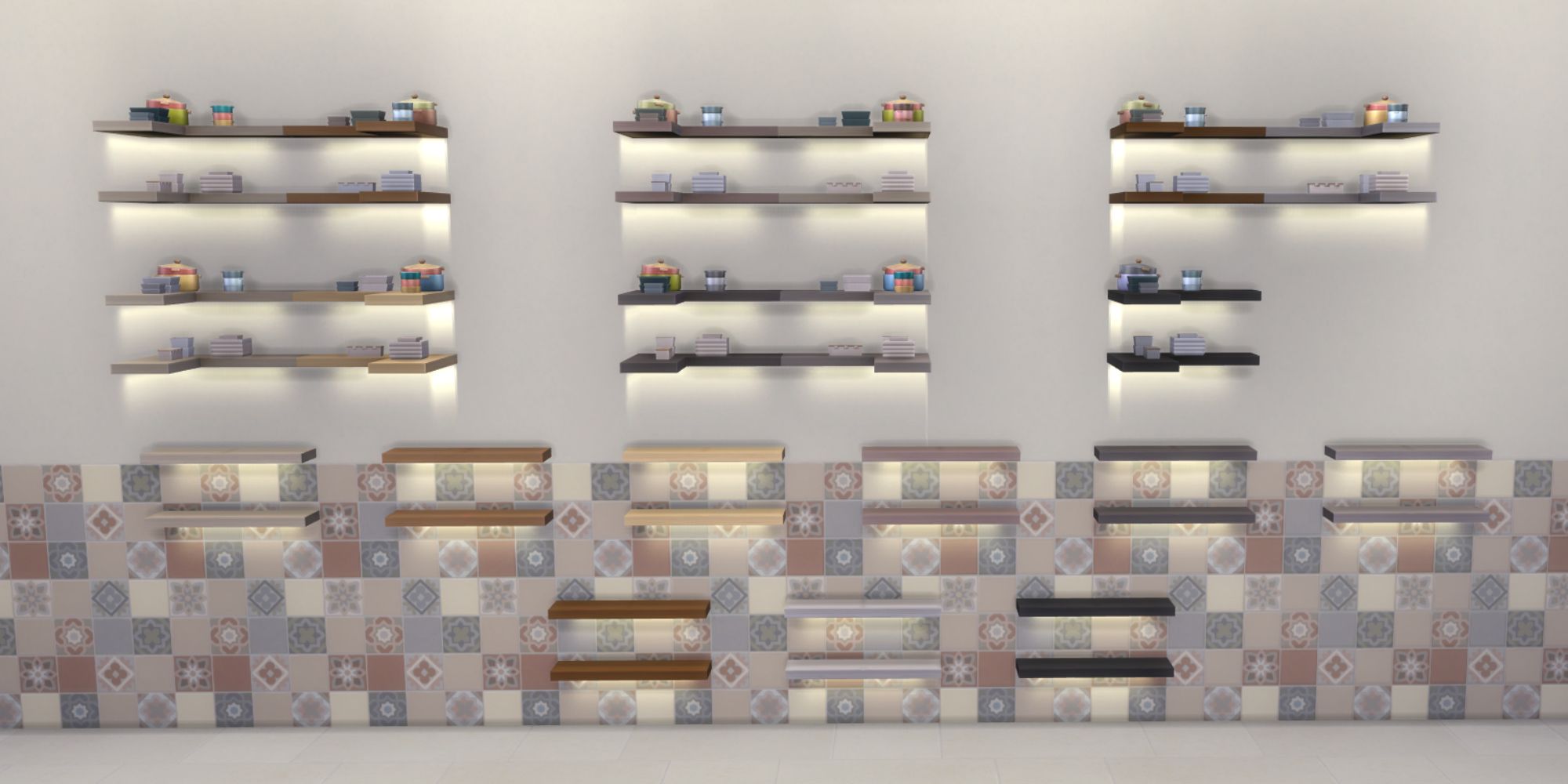 The SIms 4 HCH All Shelves on wall