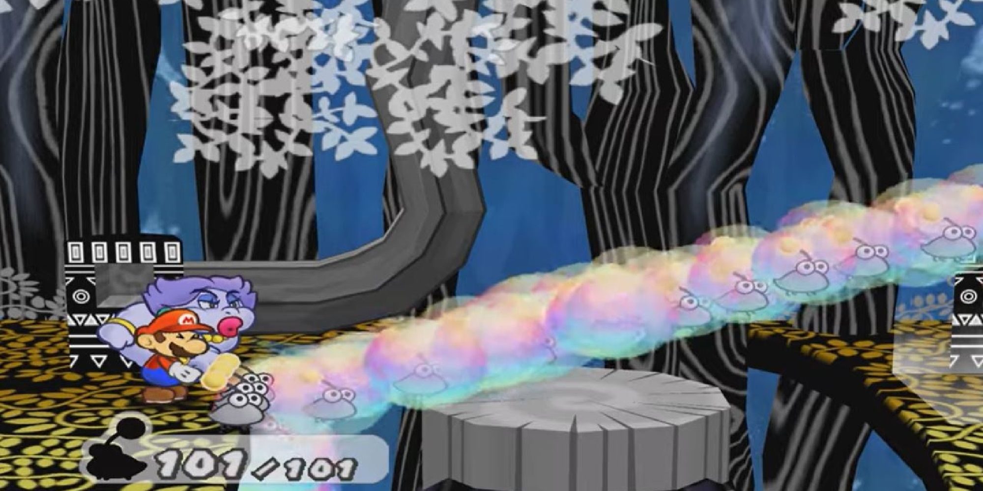 Flurrie uses her wind ability to blow Punies in bubbles a cross a gap.