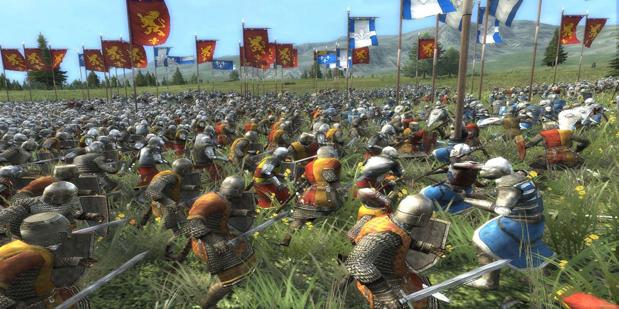 Group of soliders fighting in Total War Medieval 2