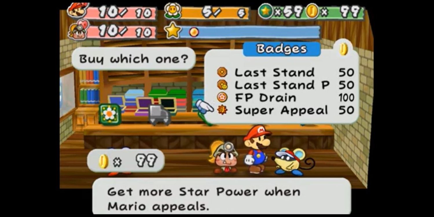 Mario shopping for the Super Appeal badge