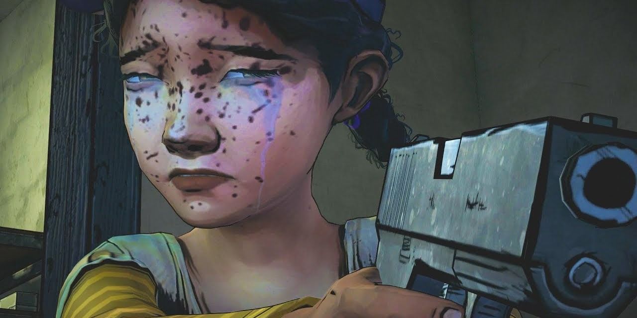 The Walking Dead - Clementine holding a gun