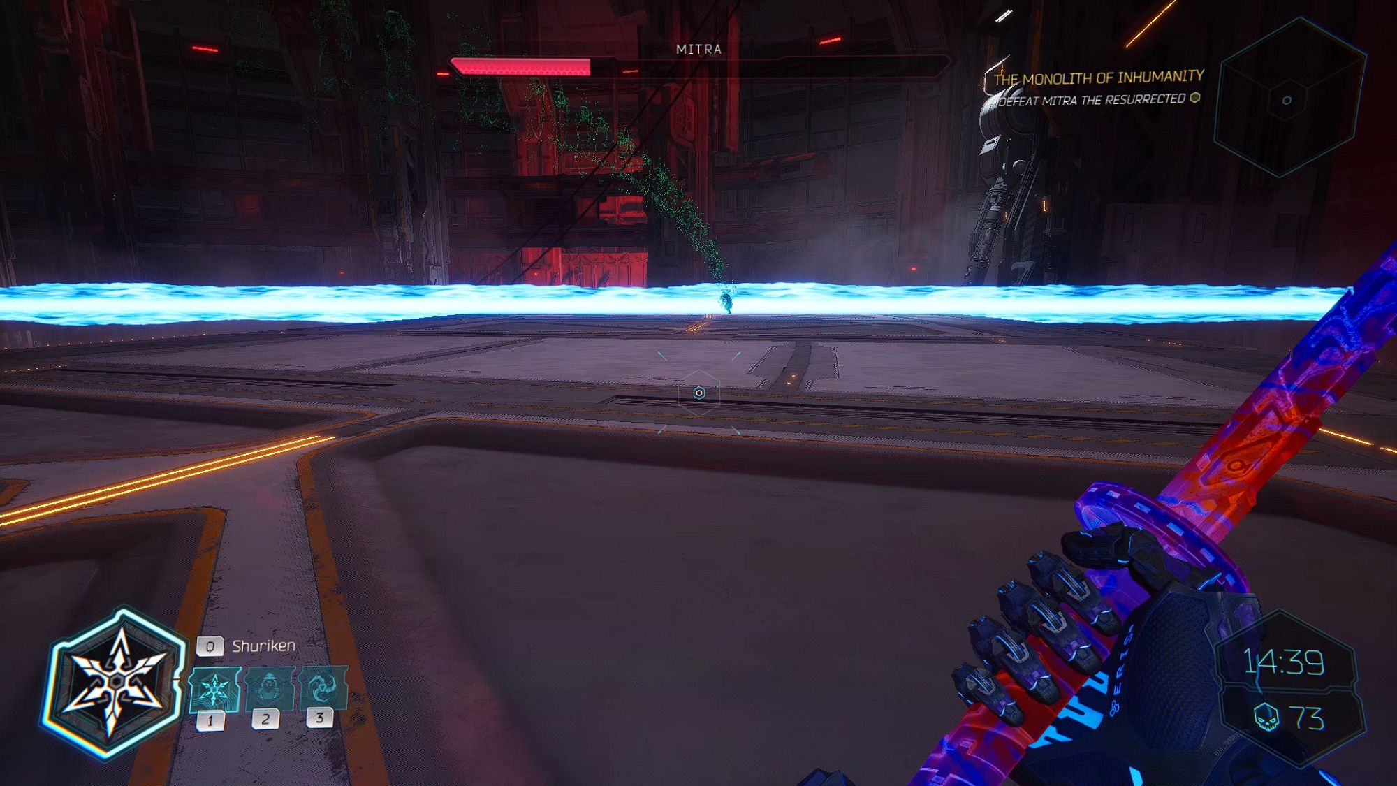 Ghostrunner 2 Laser Beams Attacking The Player