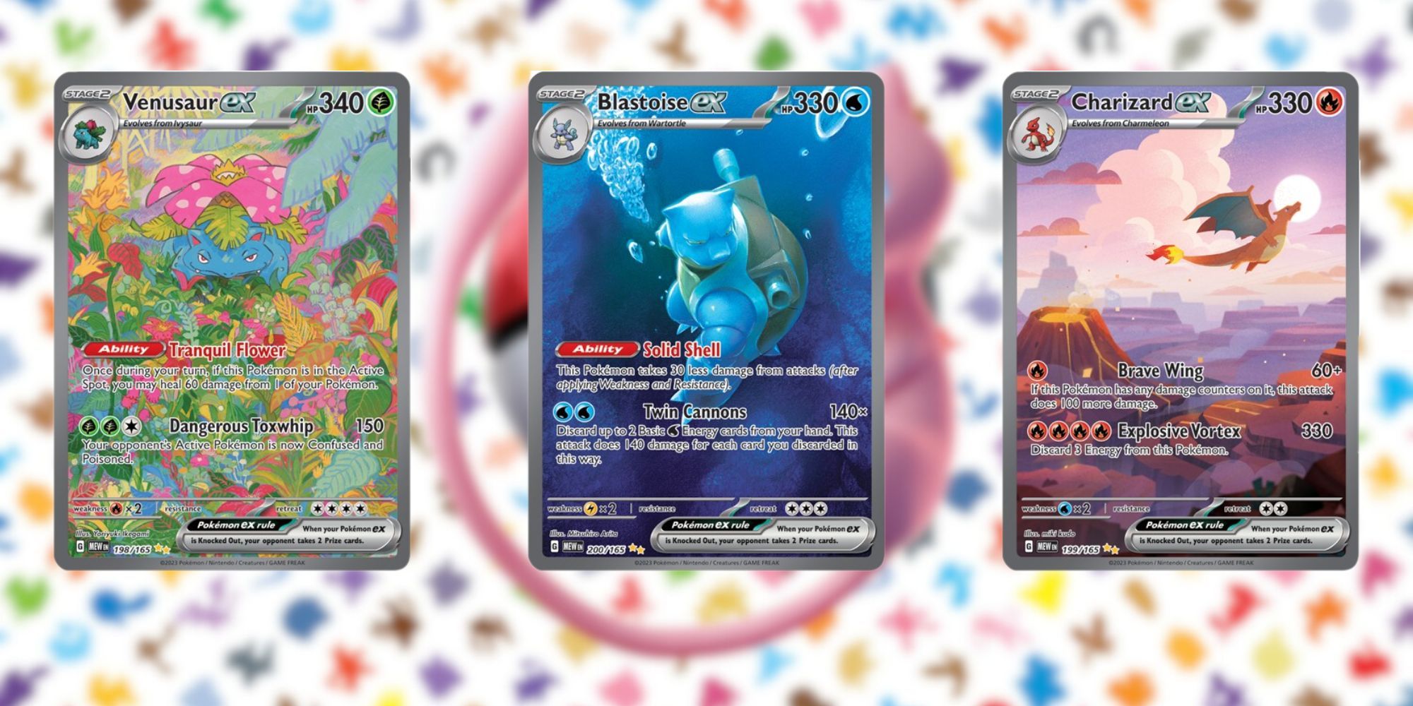 Venusaur, Charizard, and Blastoise Power Our Pokémon TCG: Scarlet & Violet— 151 Triple Play