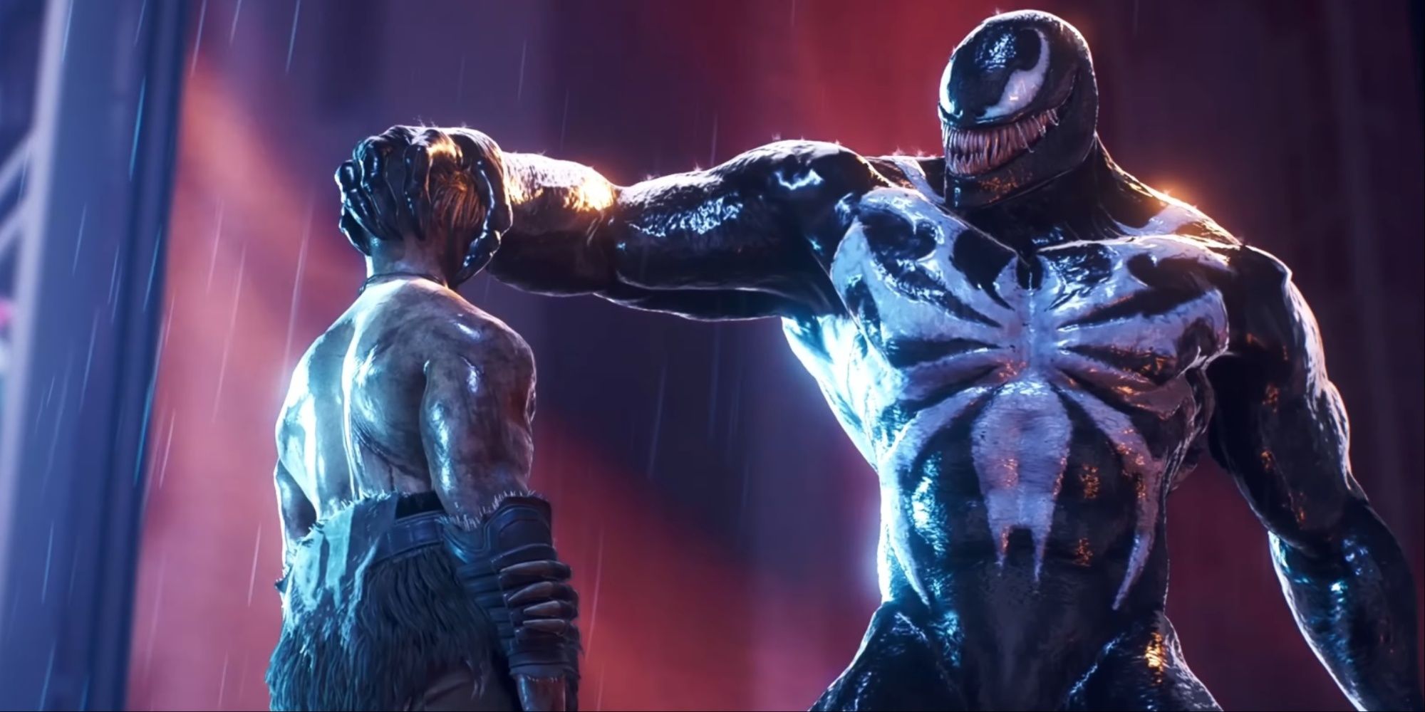 Venom holding Kraven by the head in Marvel's Spider-Man 2