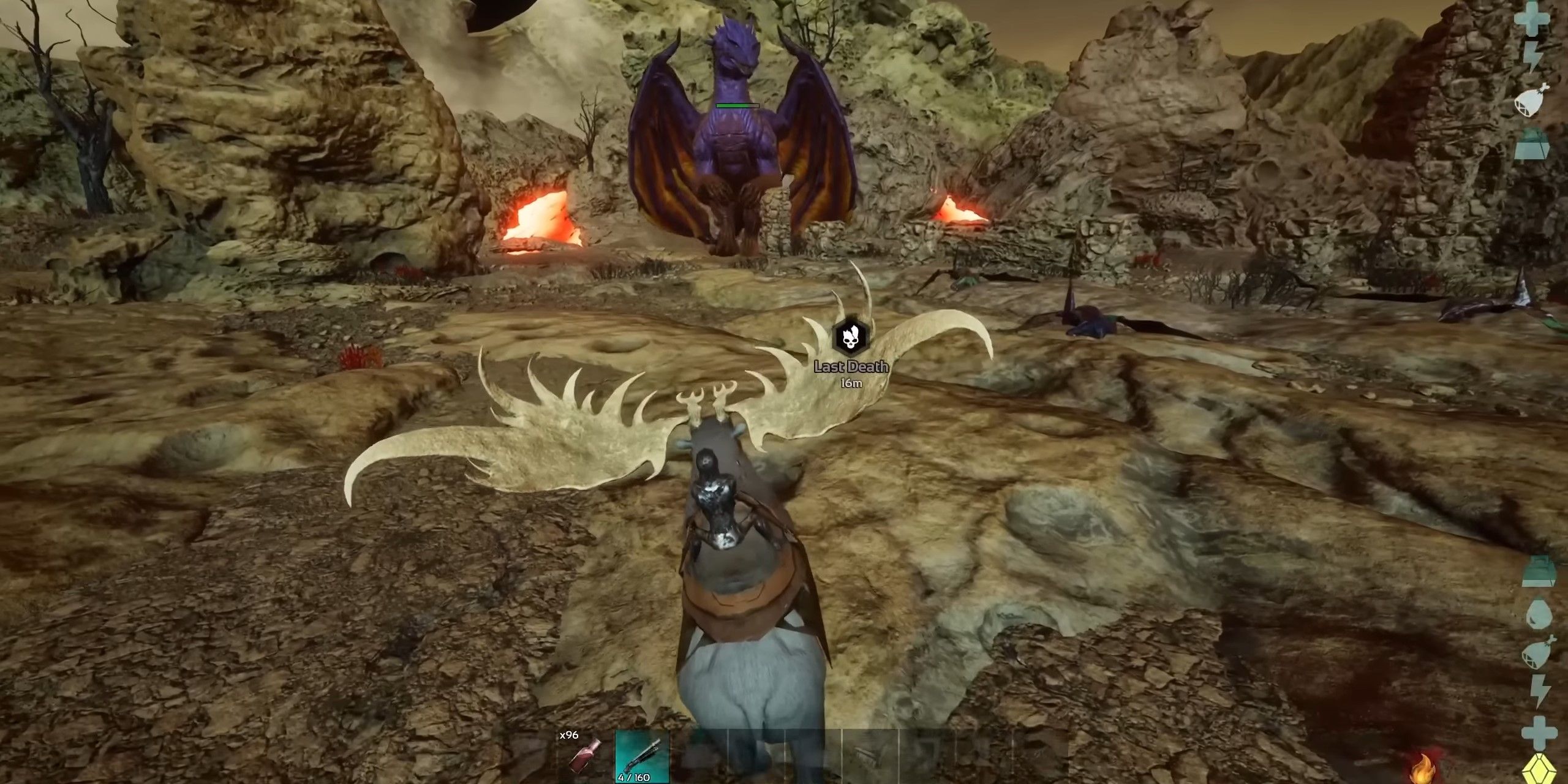 A player fighting against the Dragon in Ark Survival Ascended