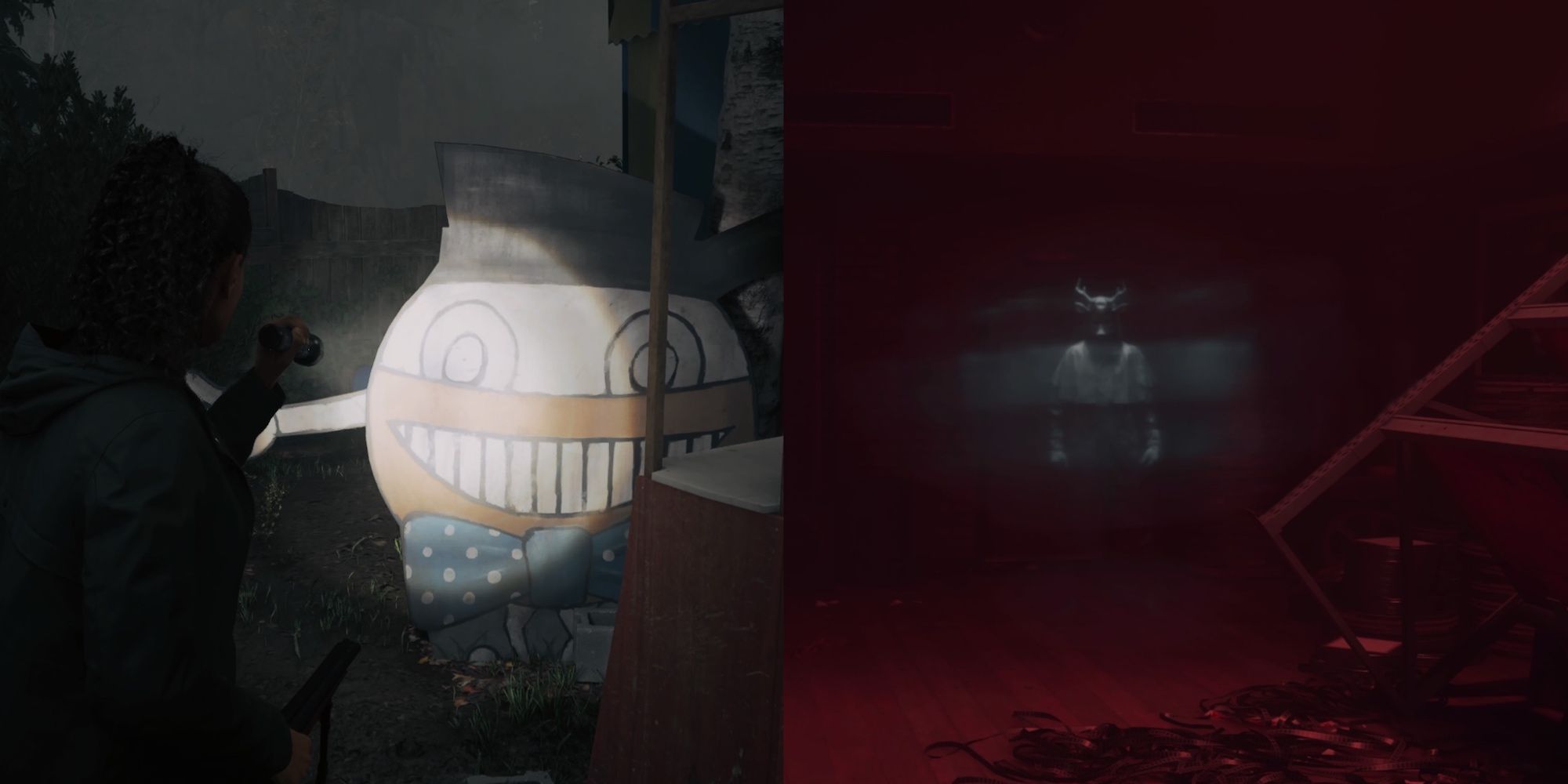 Alan Wake 2 Split Image coffee world and cult of the tree image