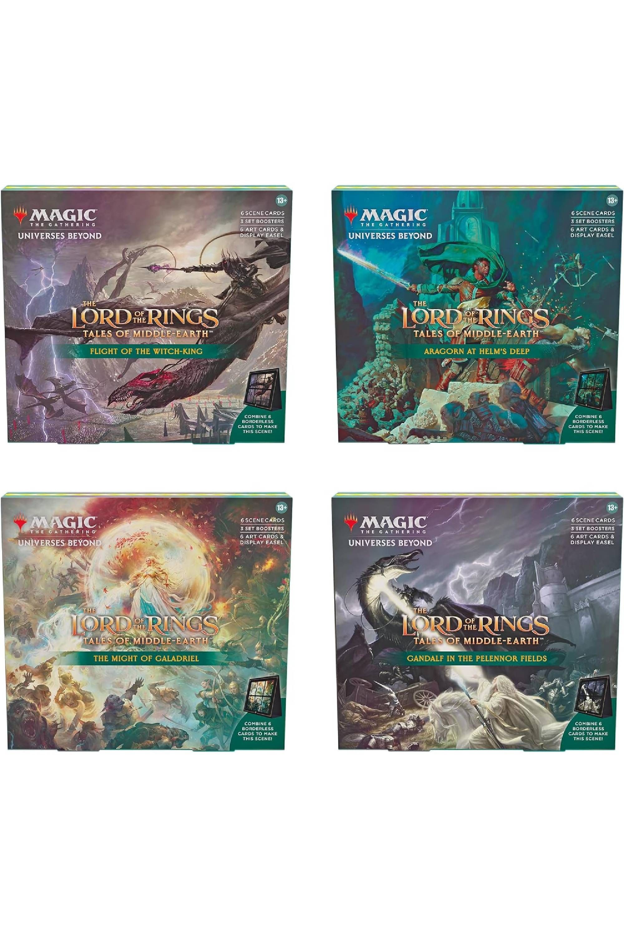 All four Magic_ The Gathering The Lord of The Rings_ Tales of Middle-Earth Scene Boxes