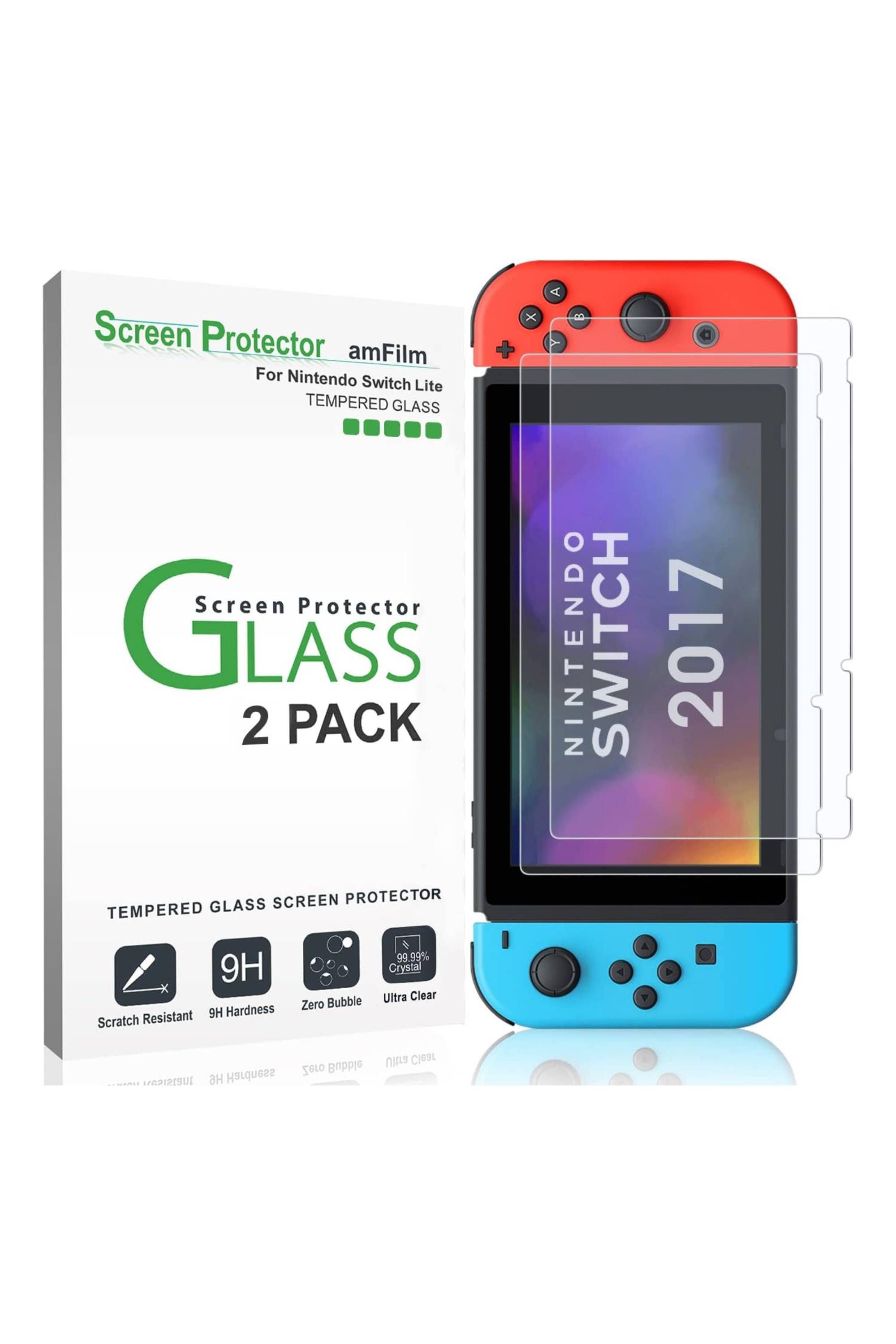 AmFilm Tempered Glass Screen Protector For Nintendo Switch
