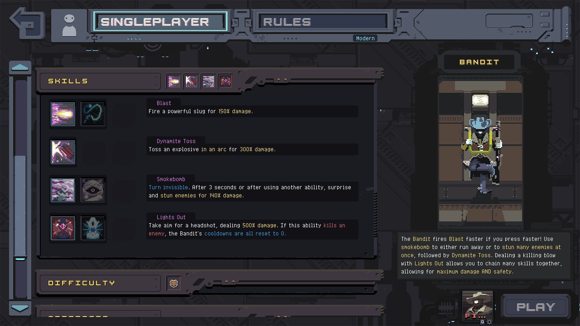 bandit skill descriptions on character select screen