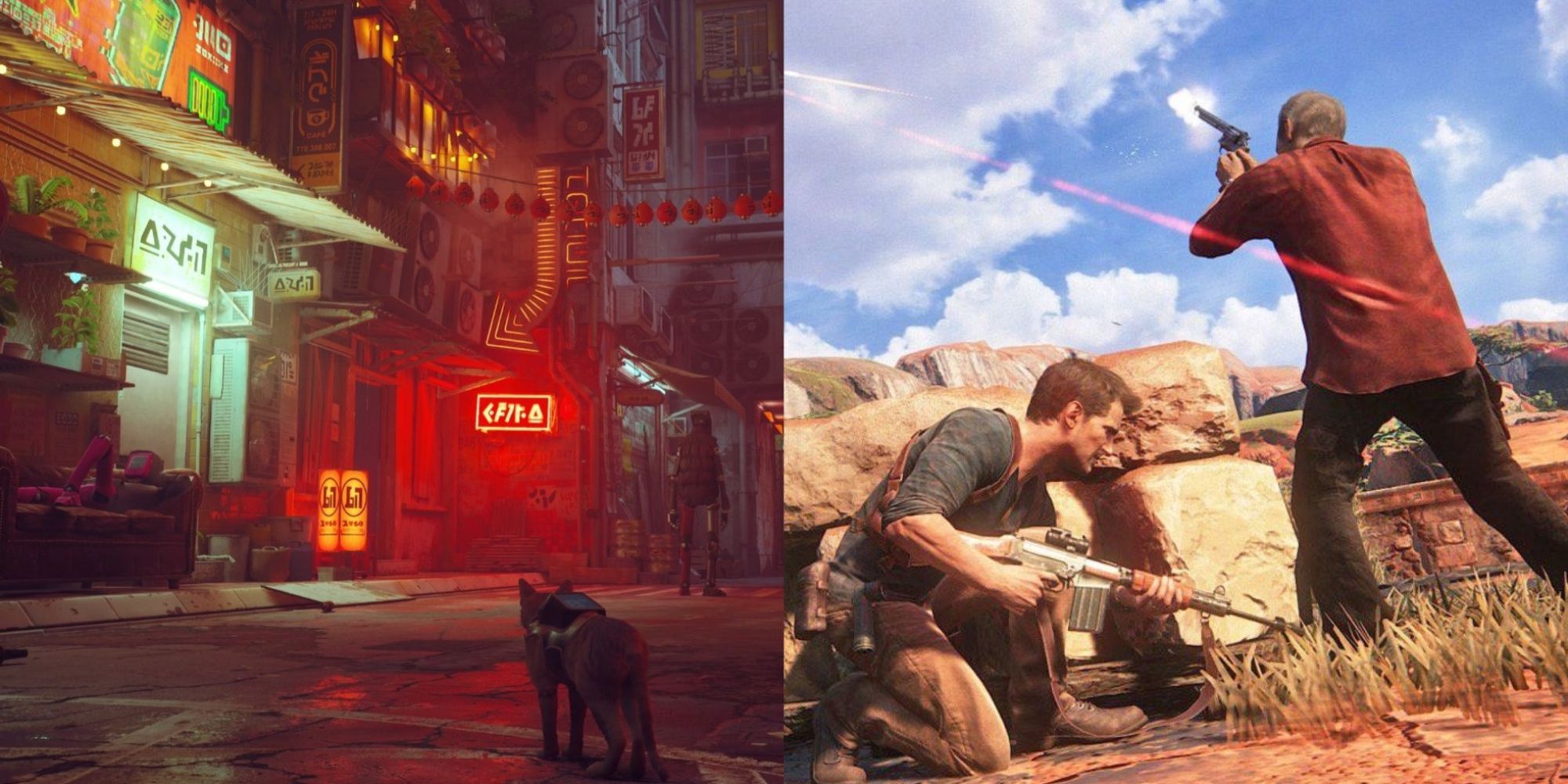 Die besten PS4-Abenteuerspiele mit Split Image Stray und Uncharted 4