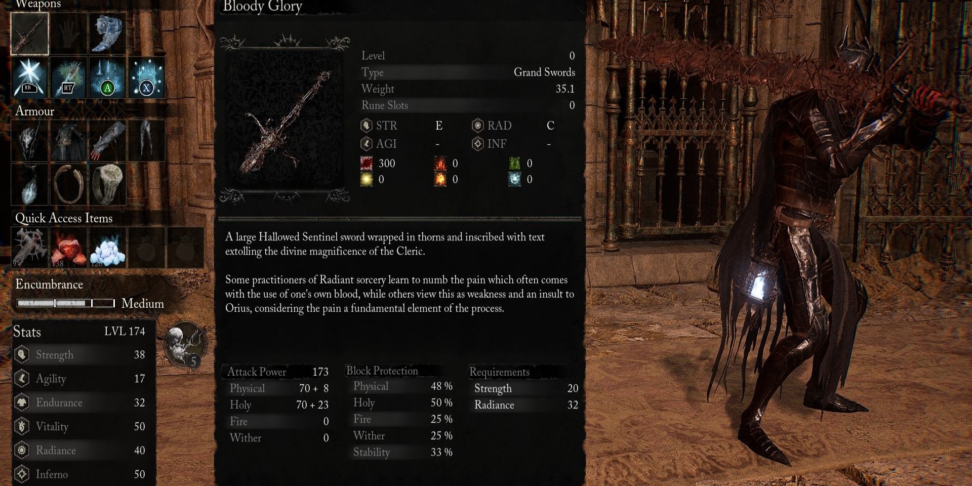 Bloody Glory weapon description Lords of the Fallen