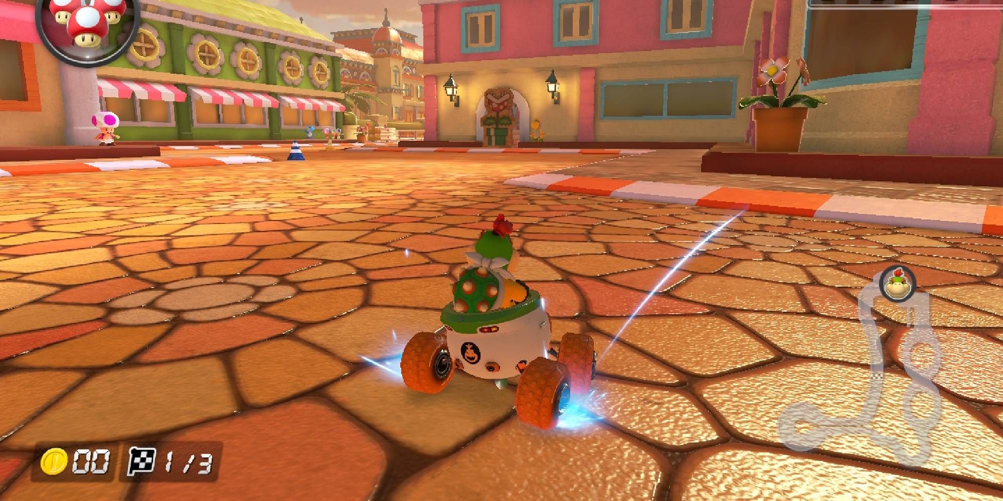 bowser jr heading towards daisy circuit blocked shortcut mario kart 8 deluxe