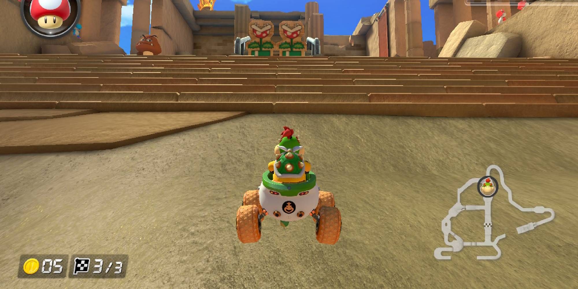 bowser jr riding towards athens dash shortcut mario kart 8 deluxe