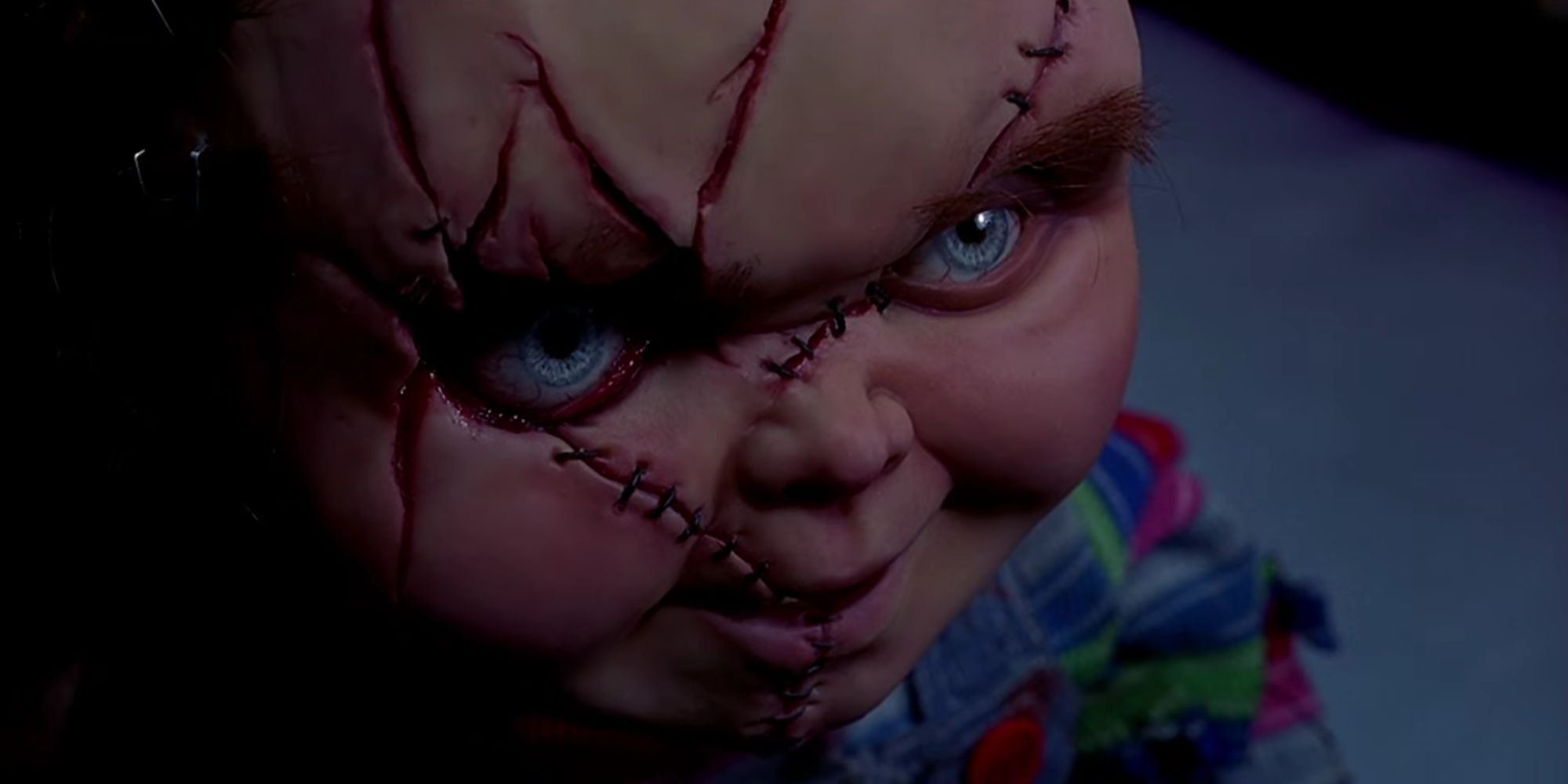 Chucky's stitched look from Bride of Chucky.