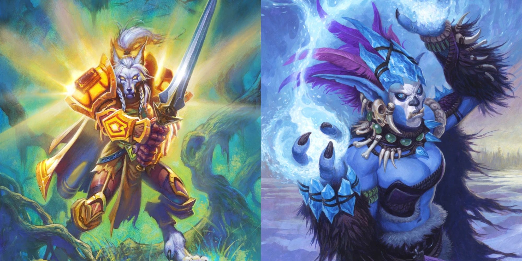 Lightfang Enforcer and Drakkari Enchanter Hearthstone Battlegrounds Full Art
