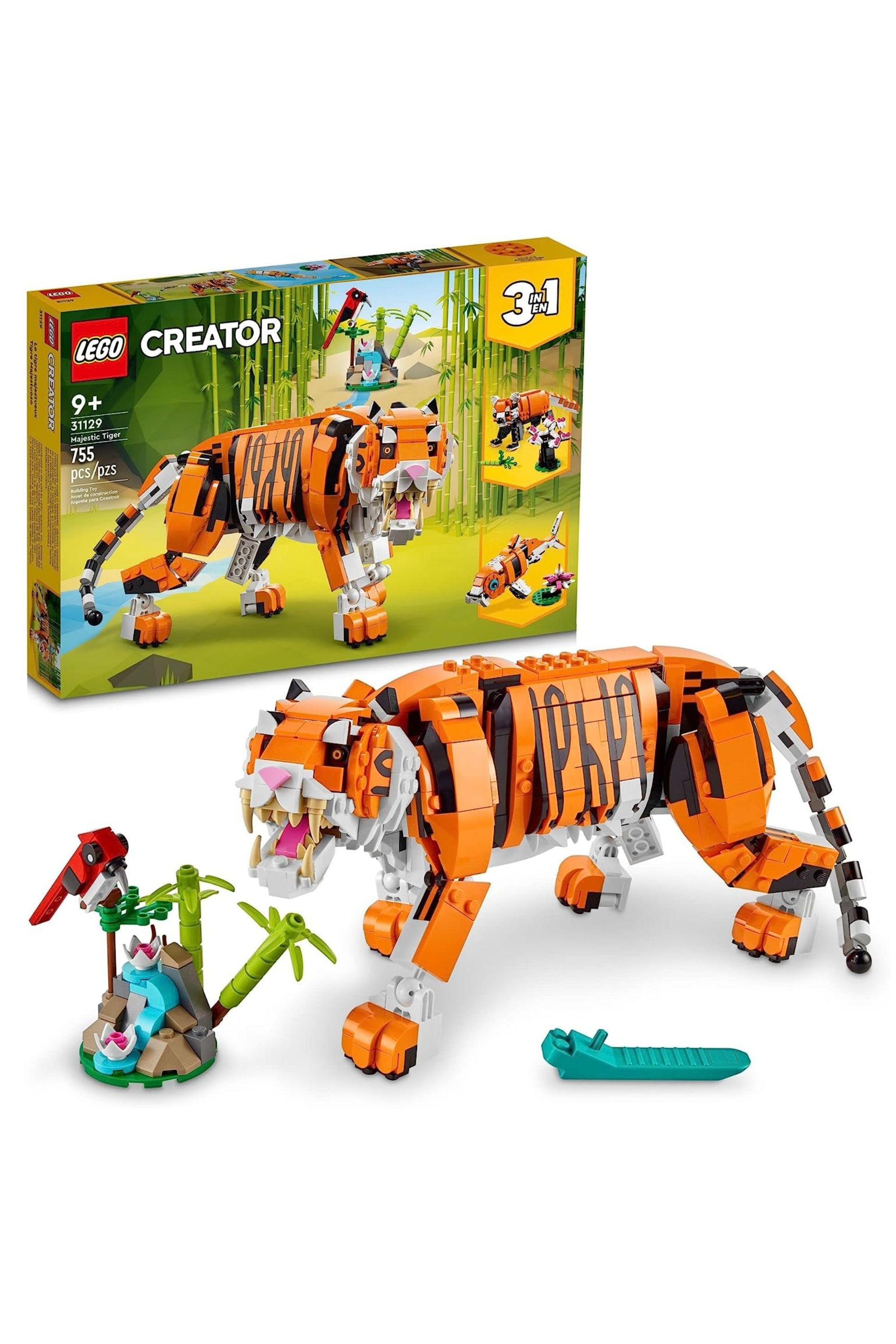 Creator 3-In-1 Tiger, Panda, Or Koi Fish Lego Set