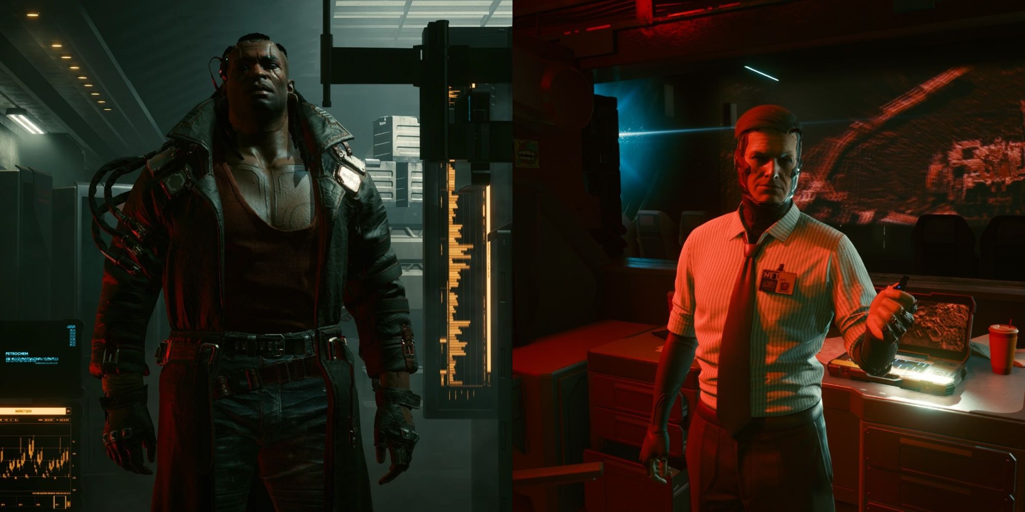 Cyberpunk 2077's Placide and the Netwatch Agent