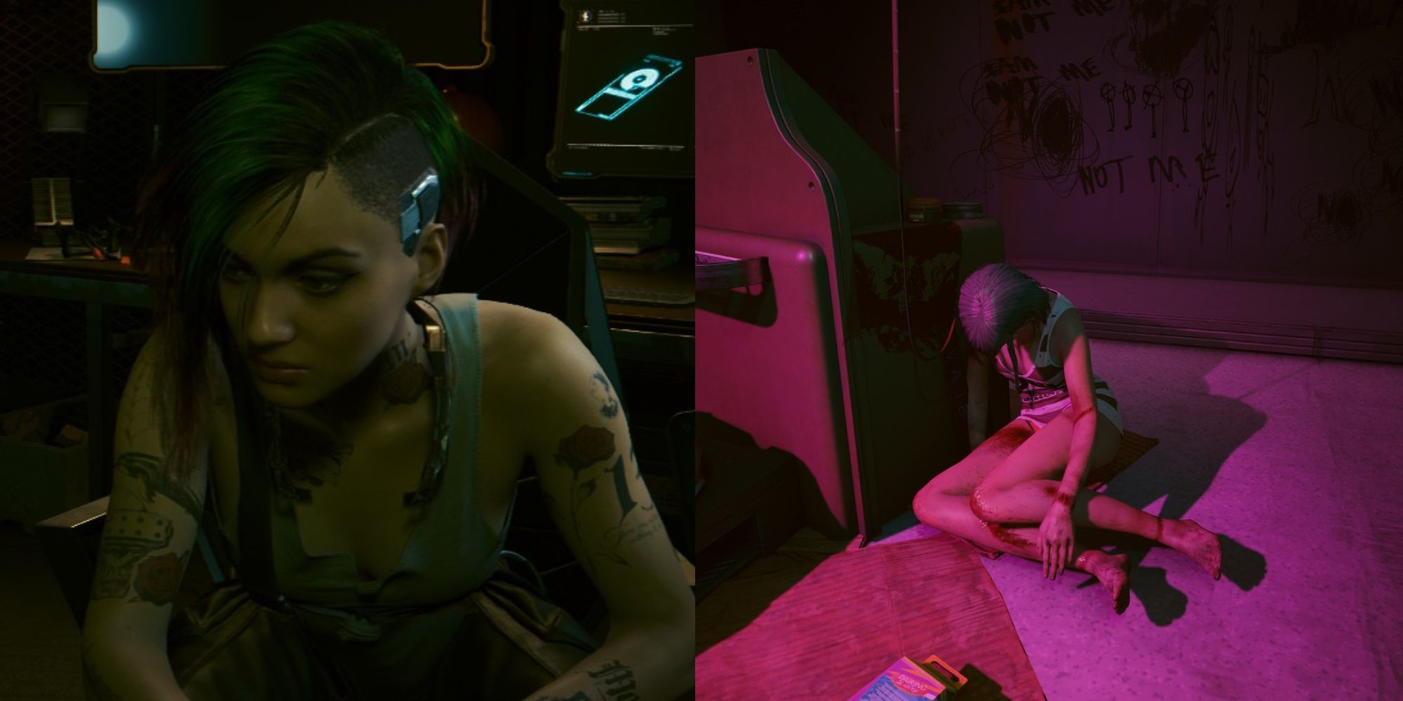Cyberpunk 2077 Judy In Her Room and Evelyn Unconscious On floor