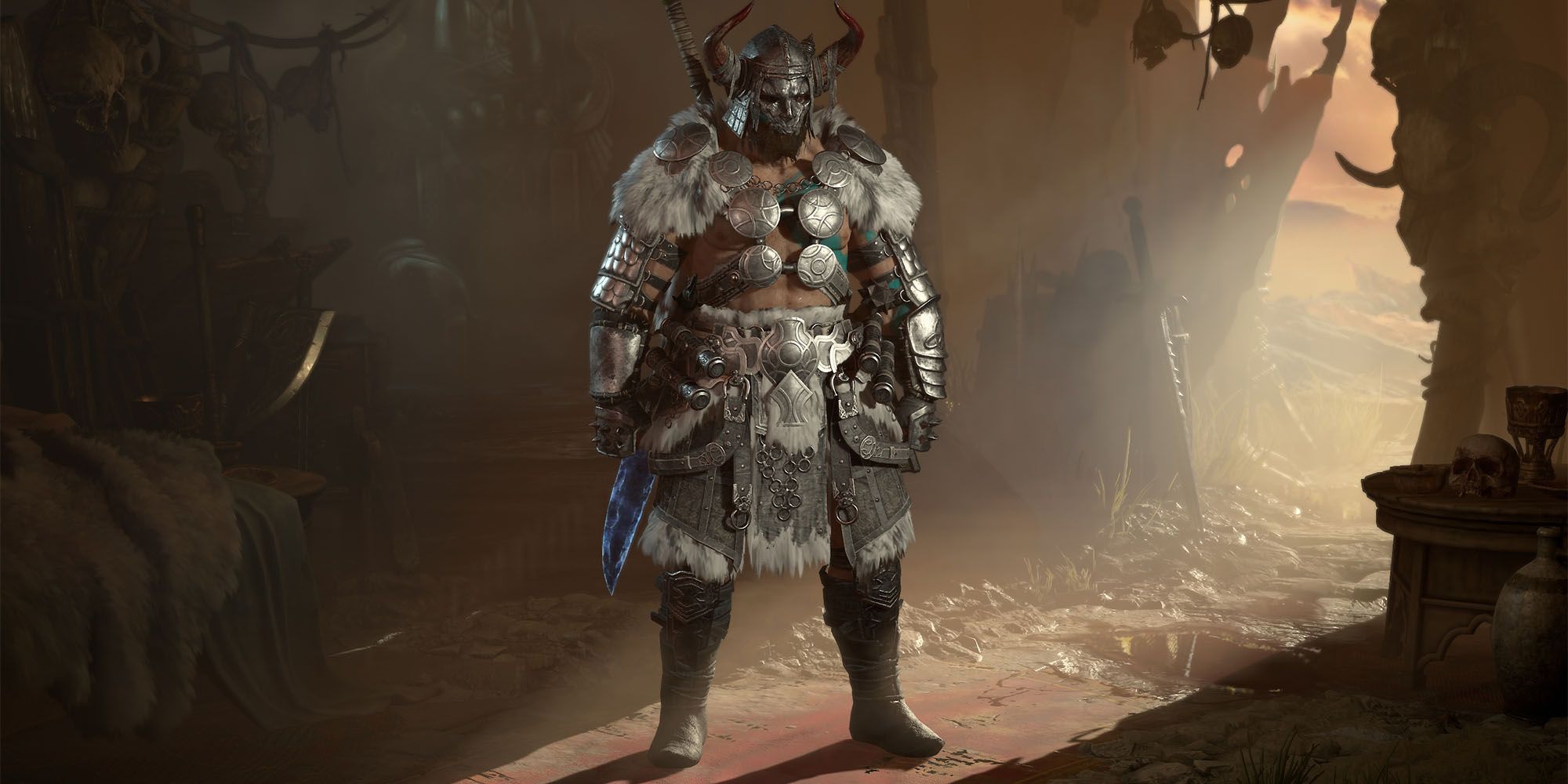barbarian on character select menu wearing silver and gray armor