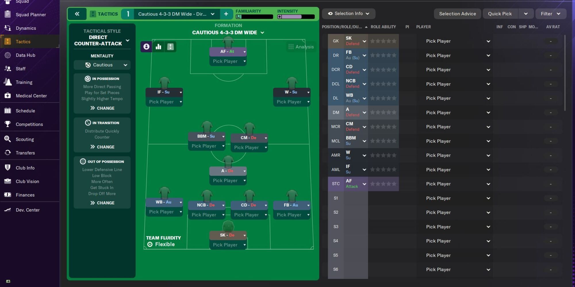 Direct Counter Attack Tactic in Football Manager 2024