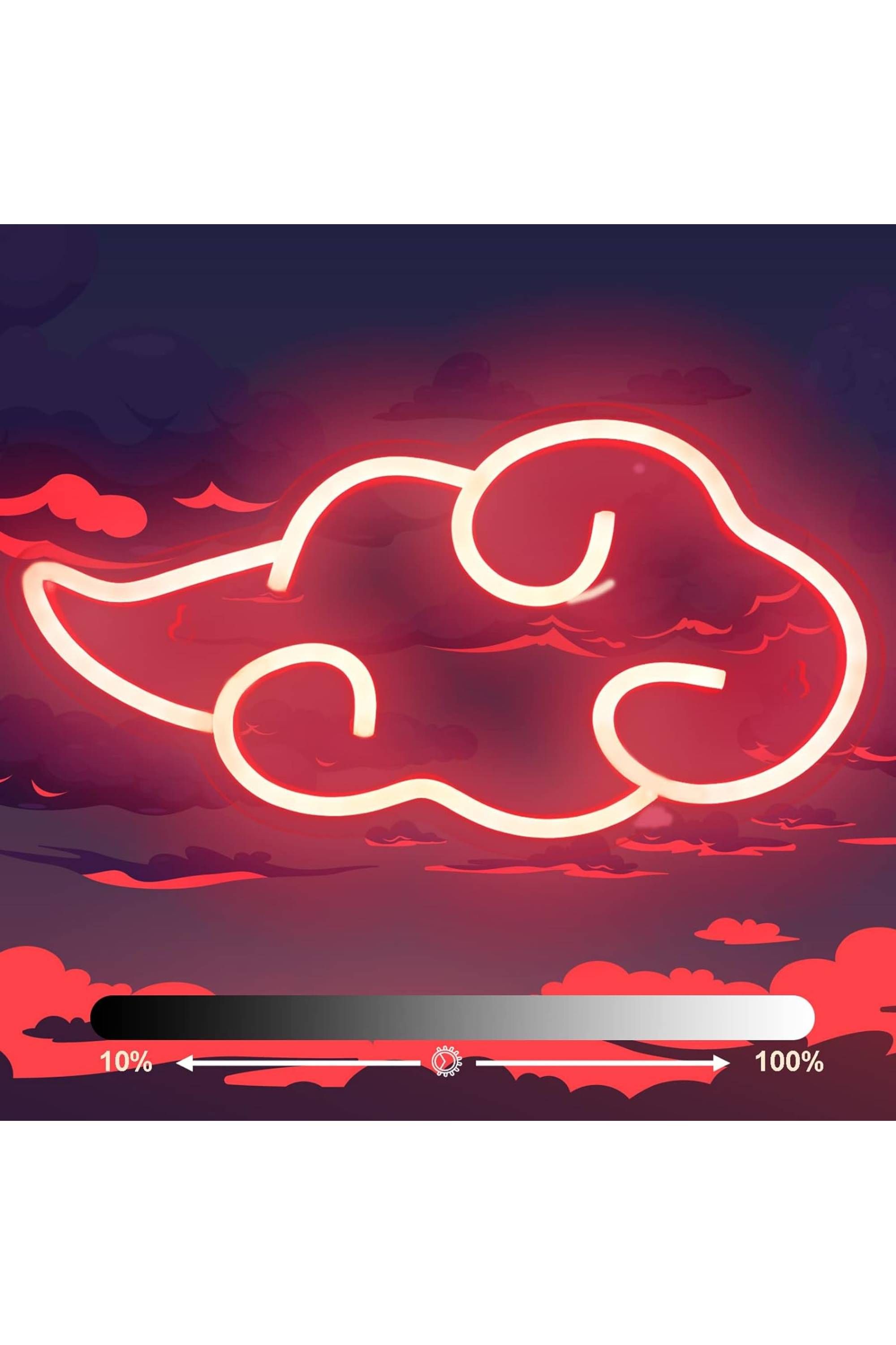 dleouly red neon anime cloud sign