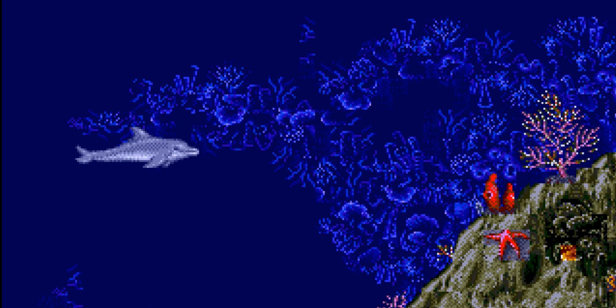 Ecco alone inside after all his friends got taken in Ecco The Dolphin