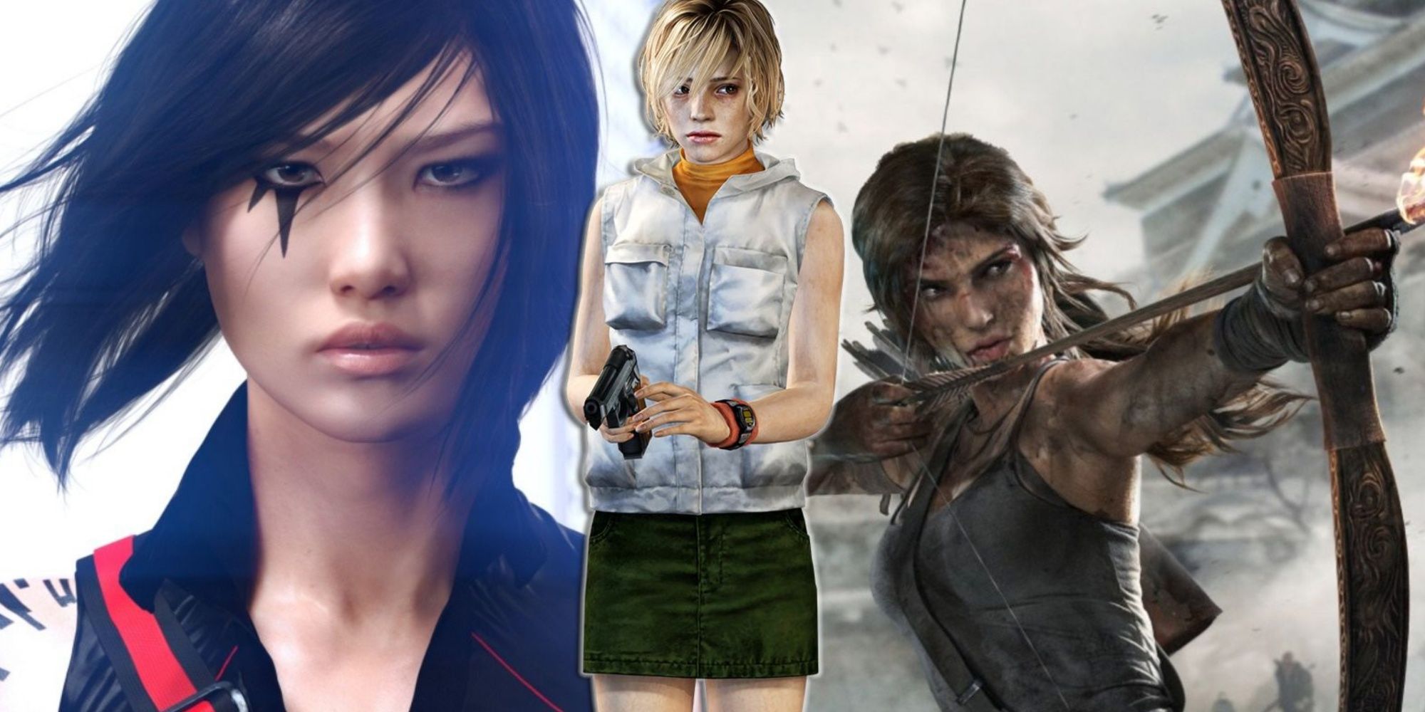 Faith Connors, Heather Mason, and Lara Croft