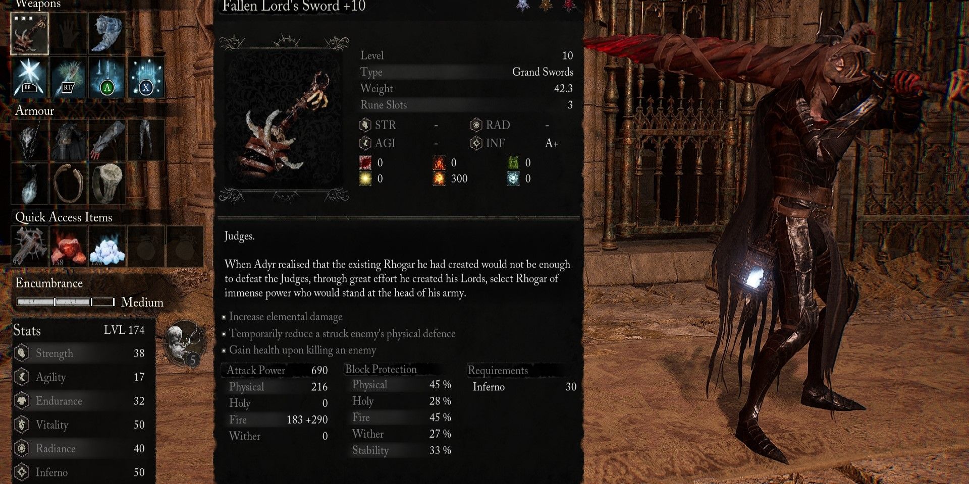 Fallen Lord&rsquo;s Sword weapon description Lords of the Fallen
