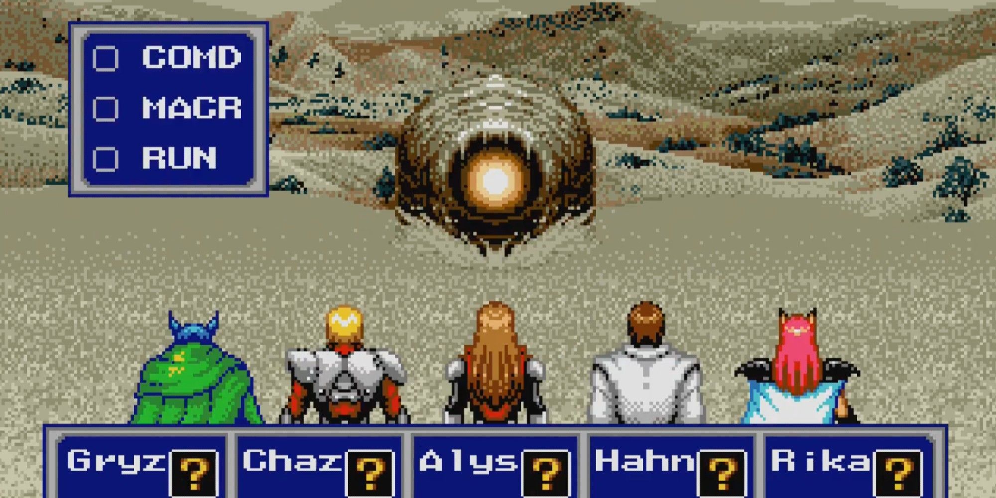 Fighting A Sandworm in Phantasy Star 4:The End of the Millennium