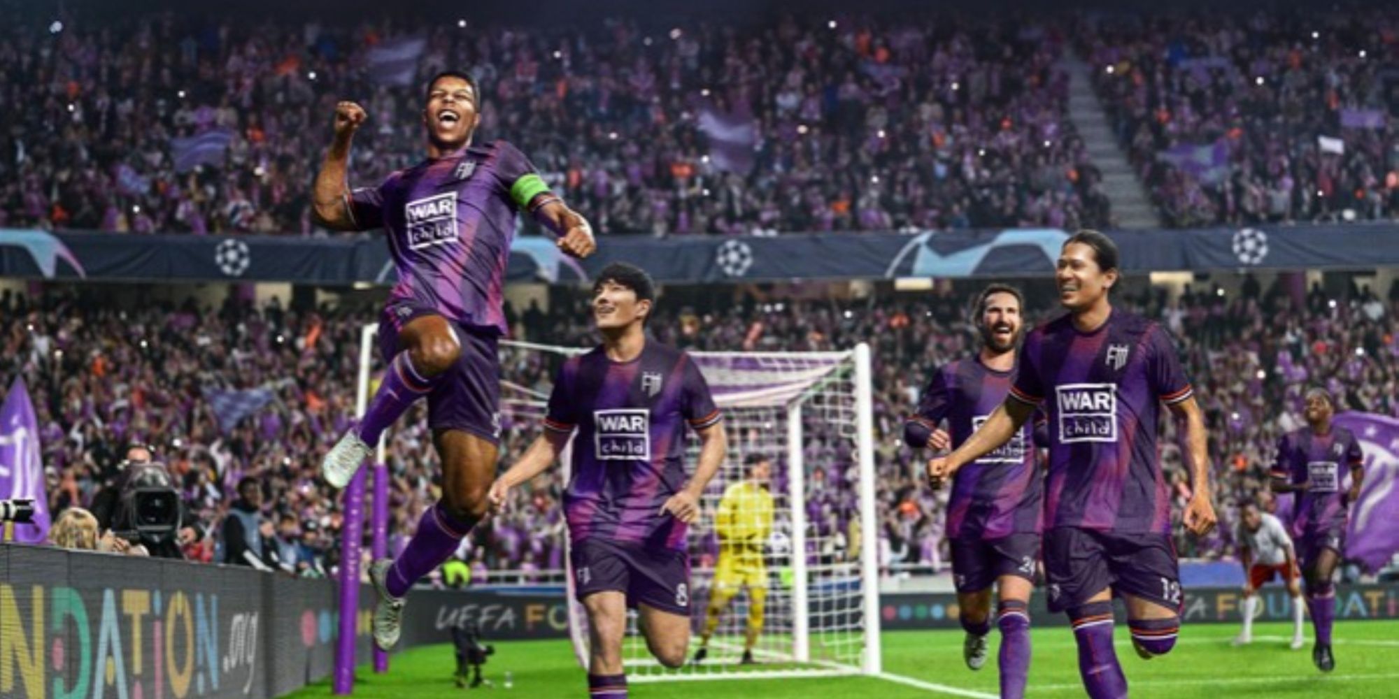 Football Manager 2024, Cover Image Of The FMFC Players Celebrating A Goal-1