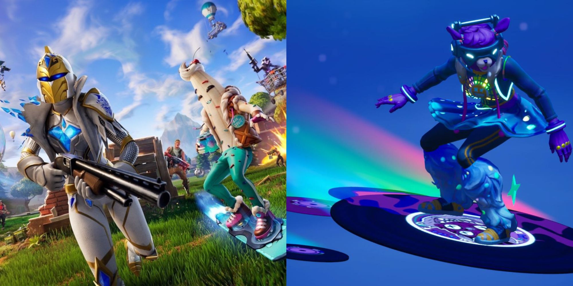 Split images of Fortnite characters 