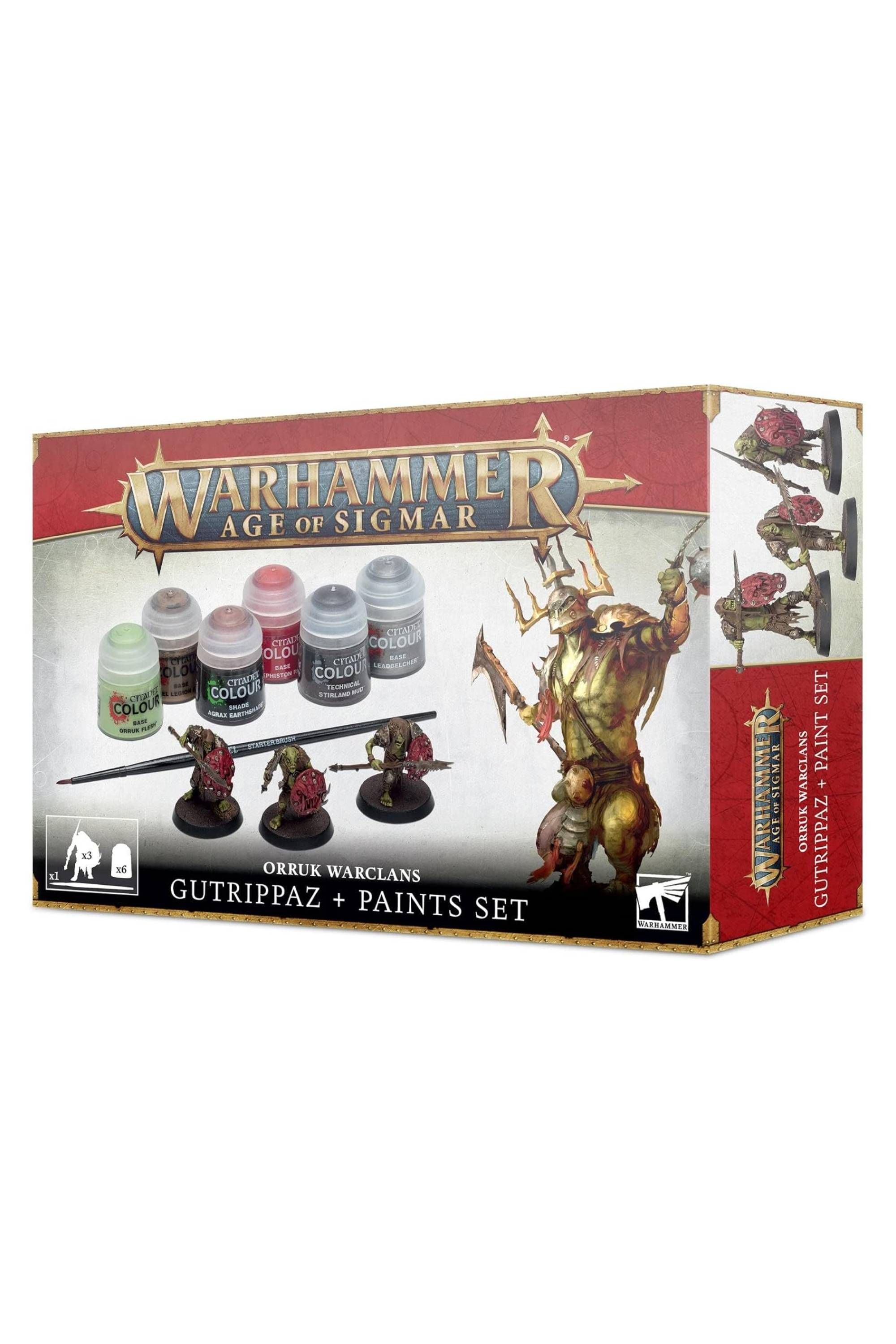 Games Workshop Warhammer: Age of Sigmar - Orruk Warclans: Gutrippaz and Paints Set
