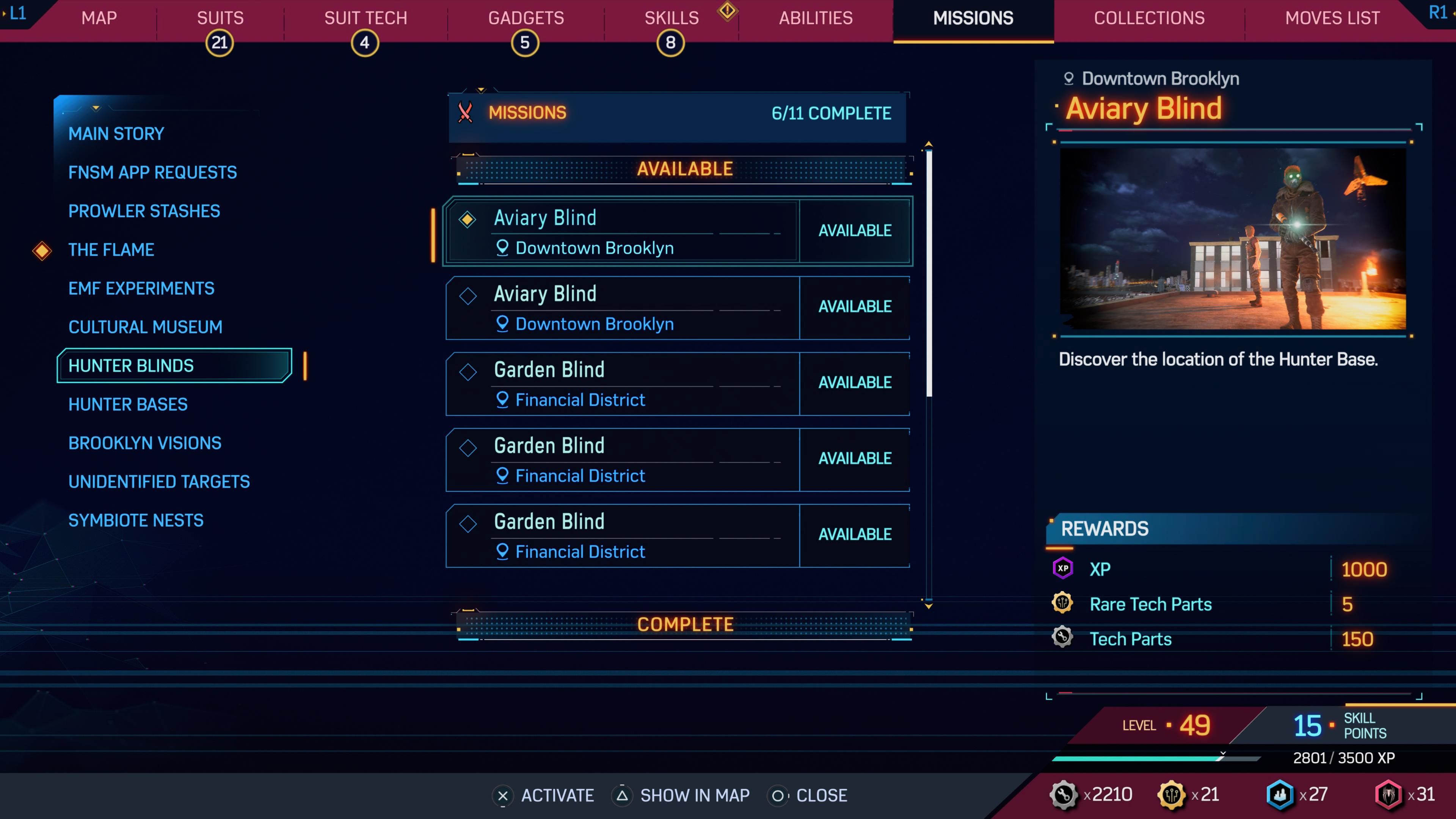 Hunter Blinds missions in Marvel's Spider-Man 2