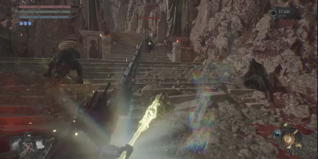 Harkyn's javelin glowing after using the Lords of the Javelin Spell in LotF