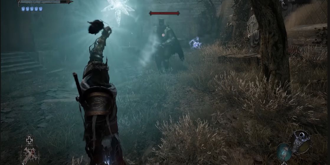 Harkyn using the Grieving Gaze spell in Lords of the Fallen
